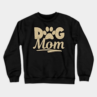 Dog Mom, Cute Letter Print Crewneck Sweatshirt